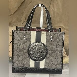Coach Dempsey 22 Signature Jacquard Canvas and Leather Tote